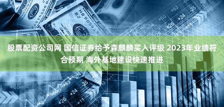 股票配资公司网 国信证券给予森麒麟买入评级 2023年业绩符合预期 海外基地建设快速推进