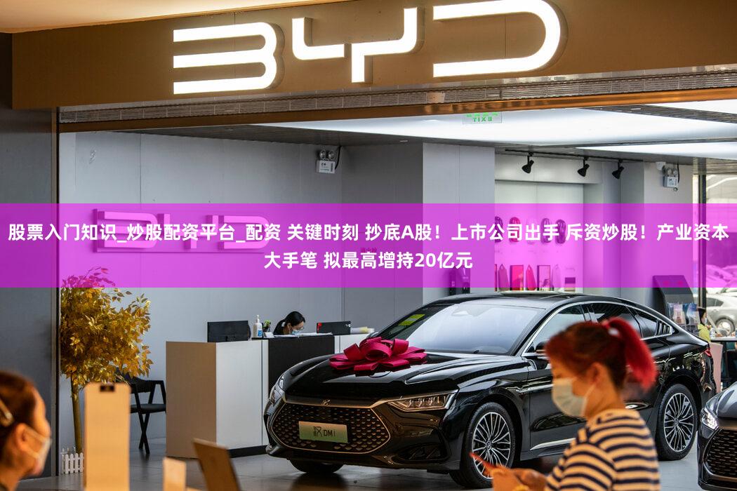 股票入门知识_炒股配资平台_配资 关键时刻 抄底A股！上市公司出手 斥资炒股！产业资本大手笔 拟最高增持20亿元